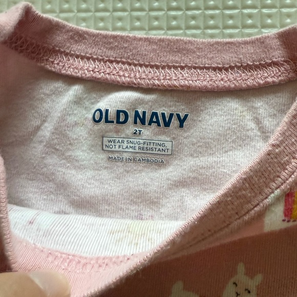 Old Navy|Baby girl,toddler matching pajama set with llama animal print•••size 2T - Picture 4 of 5